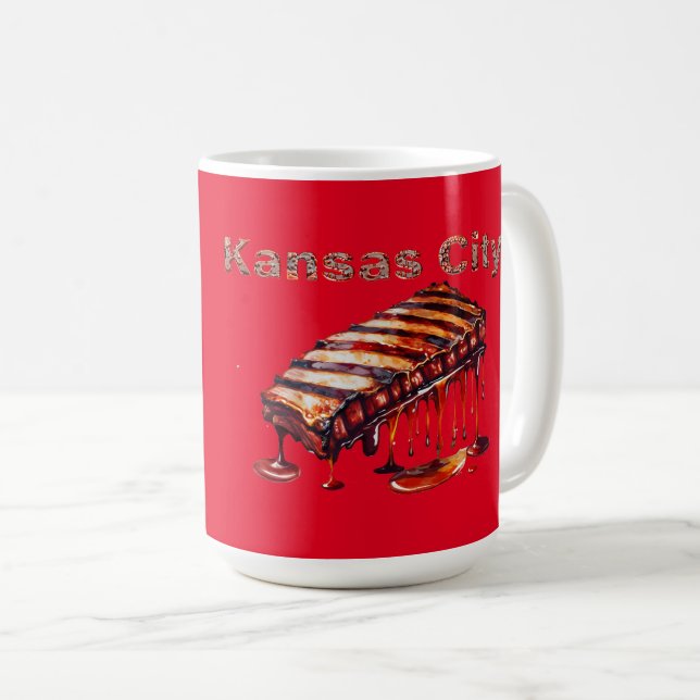 Kansas City - BBQ Ribs and Indian Chief Coffee Mug (Front Right)
