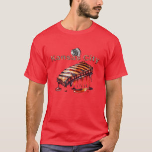 Kansas City - BBQ Ribs and Indian Chief T-Shirt