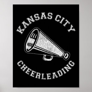 Kansas City Cheer Distressed Retro 90's Cheerleade Poster