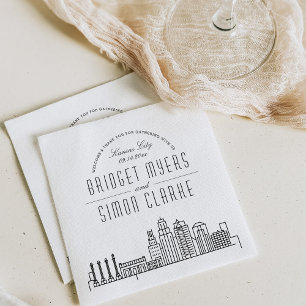 Kansas City Deco Skyline   Wedding Event Napkins
