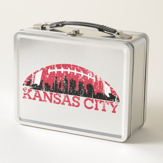 Kansas City Football Vintage Metal Lunchbox (Front)