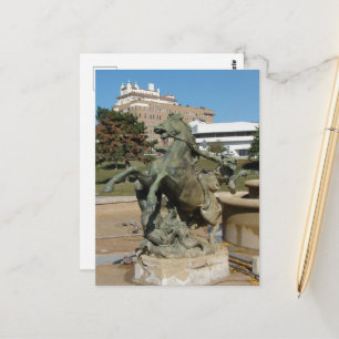 Kansas City Fountain Horse in Autumm Postcard