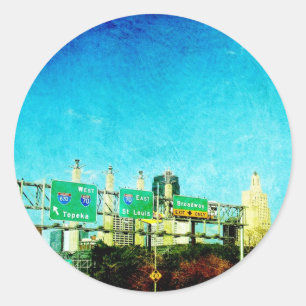 Kansas City Highway Classic Round Sticker