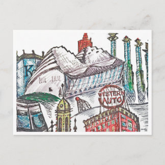 Kansas City Iconic Architecture Poster Postcard