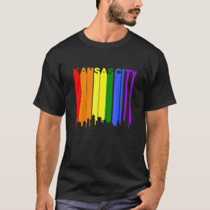 Kansas City Kansas Lgbtq Gay Pride Rainbow Skyline T-Shirt