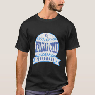 Kansas City Kc Baseball Kc Blue Throwback T-Shirt