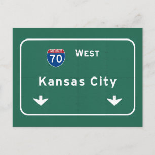 Kansas City KC Missouri Interstate Highway Freeway Postcard