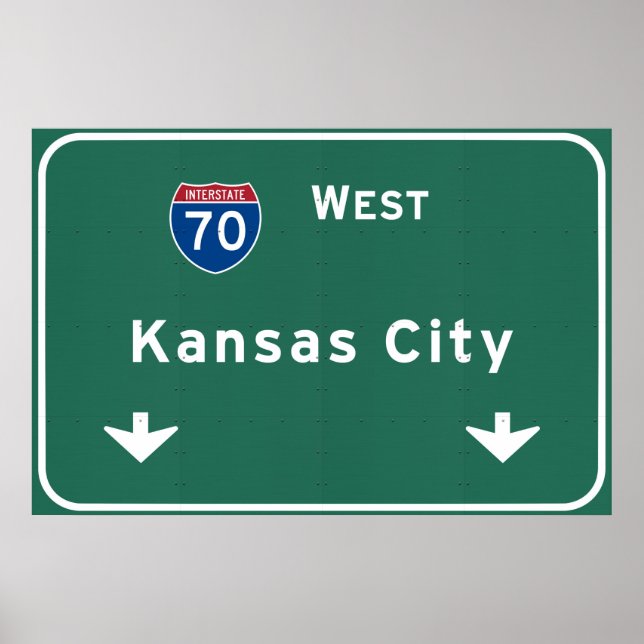 Kansas City KC Missouri Interstate Highway Freeway Poster (Front)