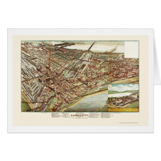 Kansas City, KS Panoramic Map - 1895 (Front Horizontal)