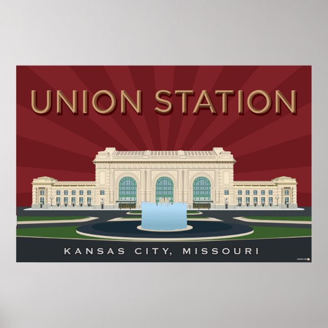 Kansas City Landmarks: Union Station – 36 x 24 Poster (Front)