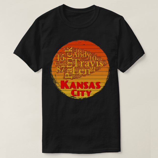 Kansas City  Lover Chief Fan toon Retro Sunset T-Shirt (Design Front)