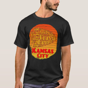 Kansas City Lover Chief Fan toon Retro Sunset T-Shirt