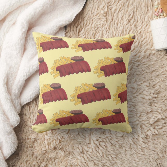 Kansas City Memphis BBQ Barbecue Spare Ribs Foodie Cushion (Blanket)