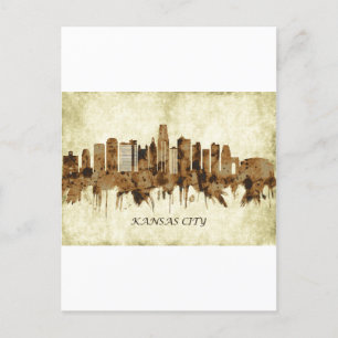Kansas City Missouri Cityscape Invitation Postcard