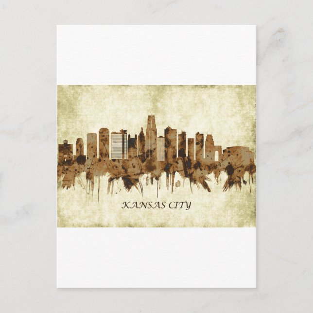 Kansas City Missouri Cityscape Invitation Postcard (Front)