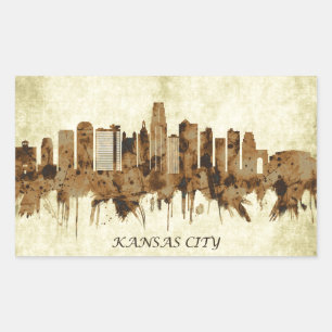 Kansas City Missouri Cityscape Rectangular Sticker
