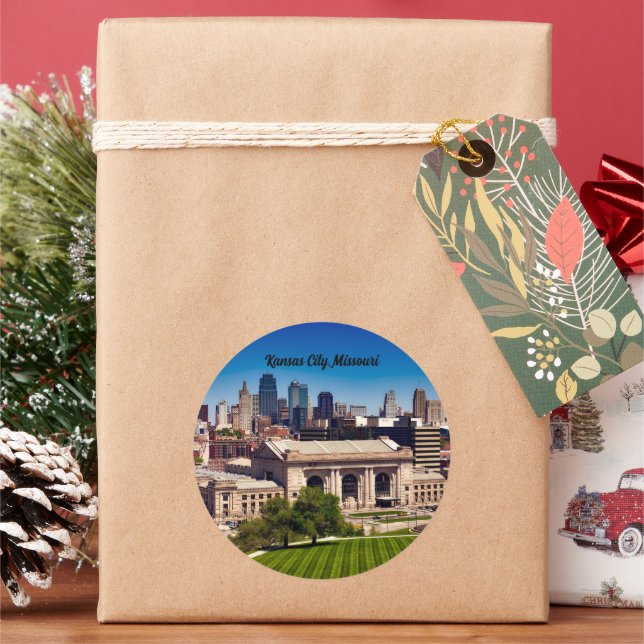Kansas City Missouri Classic Round Sticker (Holiday)