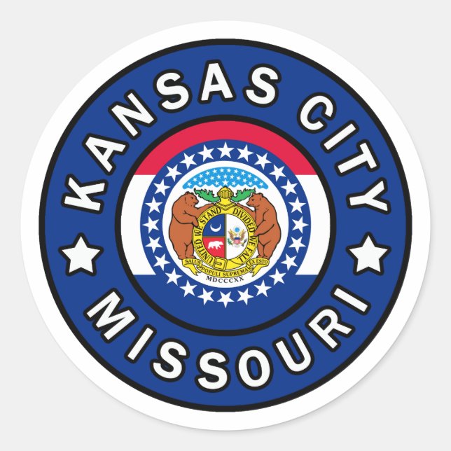 Kansas City Missouri Classic Round Sticker (Front)