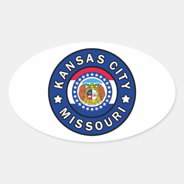 Kansas City Missouri Oval Sticker (Front)