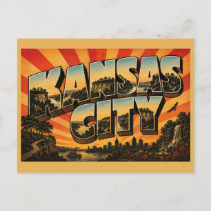 Kansas City Missouri River Bluffs Forests Art Postcard