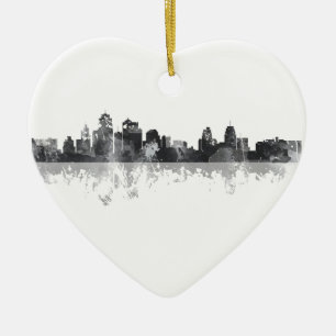 KANSAS CITY, MISSOURI SKYLINE CERAMIC TREE DECORATION