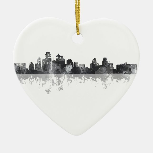 KANSAS CITY, MISSOURI SKYLINE CERAMIC TREE DECORATION (Front)