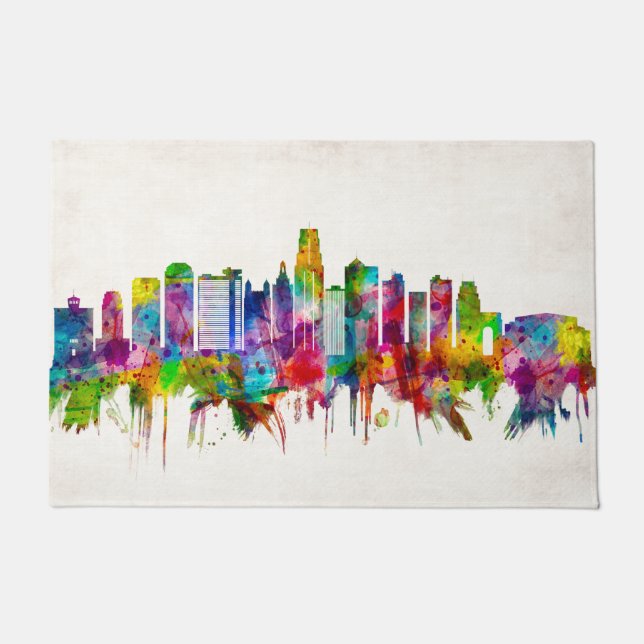 Kansas City Missouri Skyline Doormat (Front)