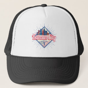 Kansas City Missouri United States Skyline Vintage Trucker Hat
