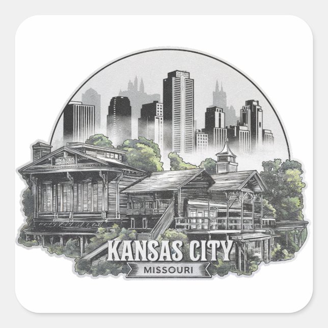 Kansas City Missouri USA Square Sticker (Front)