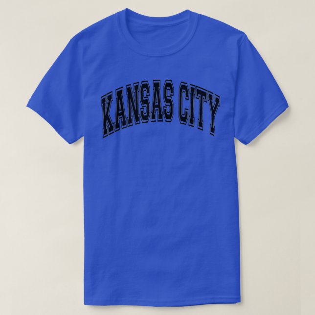 Kansas City Missouri Varsity Style Text Grey w Bla T-Shirt (Design Front)