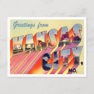 Kansas City, Missouri Vintage Big Letters Postcard