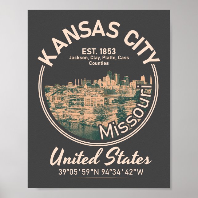 KANSAS CITY - MISSOURI VINTAGE POSTER (Front)