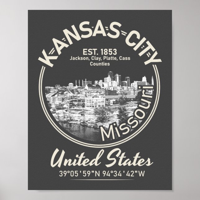 KANSAS CITY - MISSOURI VINTAGE POSTER (Front)