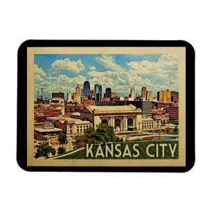 Kansas City Missouri Vintage Travel Magnet