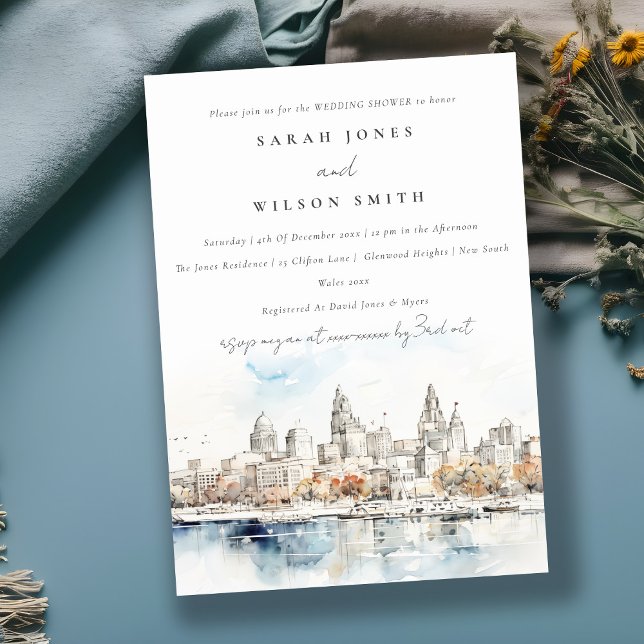 Kansas City Missouri Watercolor Wedding Shower Invitation (Creator Uploaded)