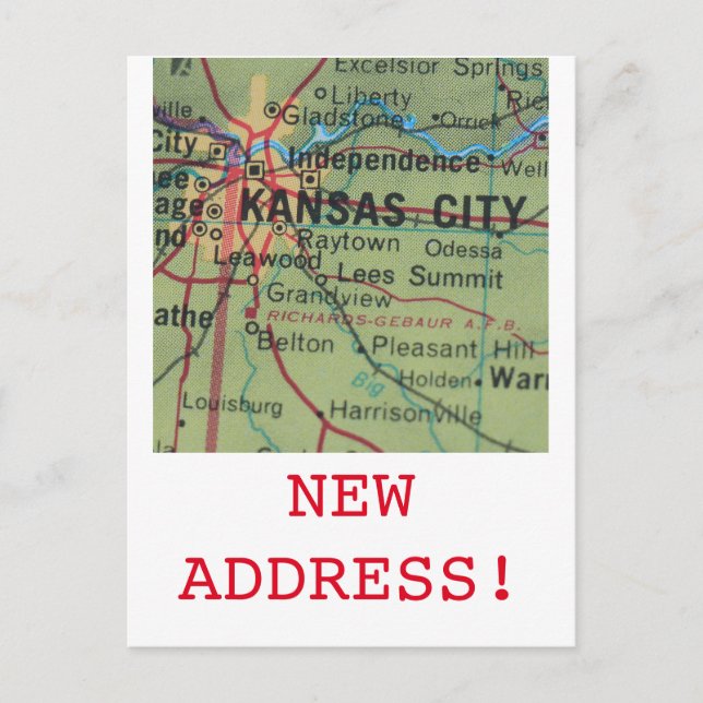 Kansas City New Address announcement Postcard (Front)