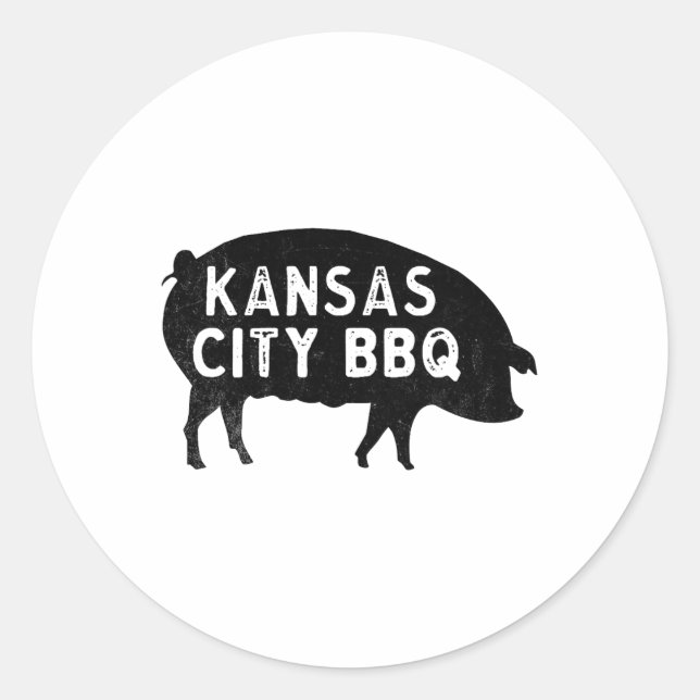 Kansas City Pig Bbq  Classic Round Sticker (Front)