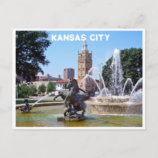 Kansas City Plaza Fountain Photo Postcard (Front)