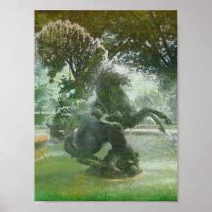 Kansas City Plaza Horse Fountain Poster