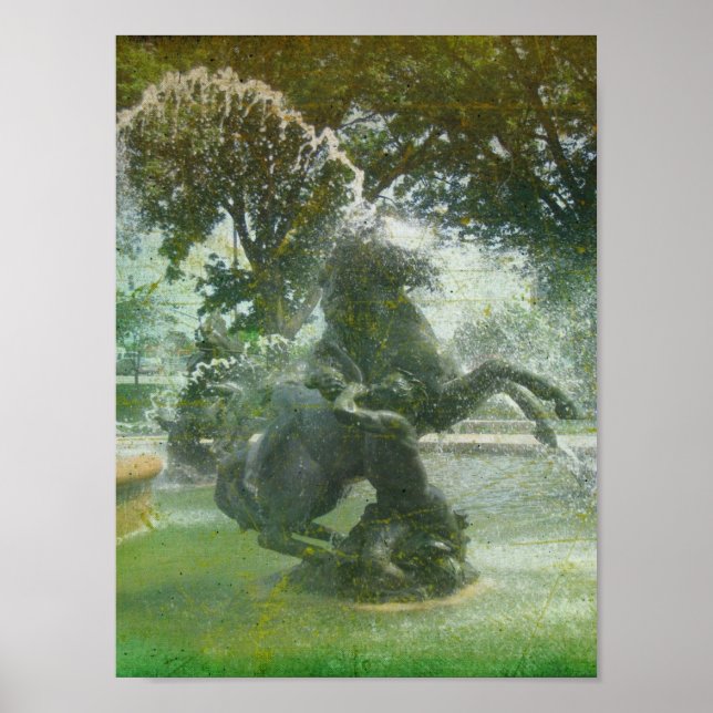 Kansas City Plaza Horse Fountain Poster (Front)