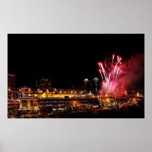 Kansas City Plaza Lights, Fireworks 21 x 13 Poster