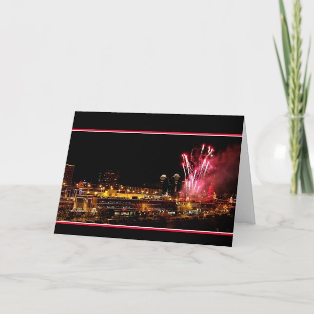 Kansas City Plaza Lights, Fireworks Holiday Card (Front)
