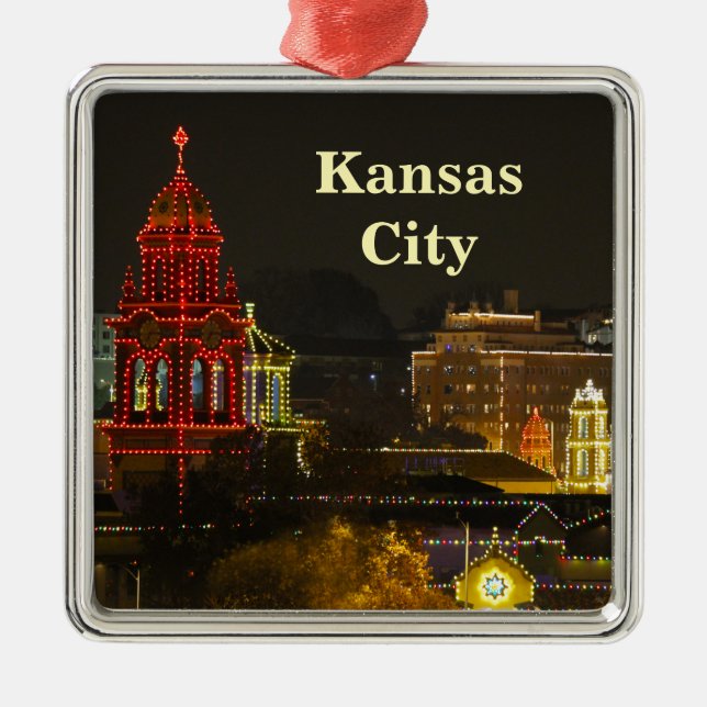 Kansas City Plaza Lights Metal Ornament (Front)
