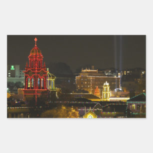 Kansas City Plaza Lights Rectangular Sticker