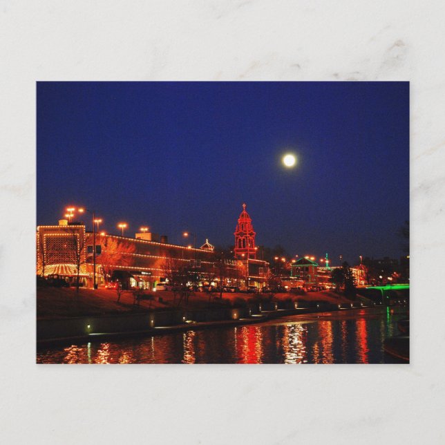 Kansas City Plaza Lights Under a Full Moon Postcard (Front)