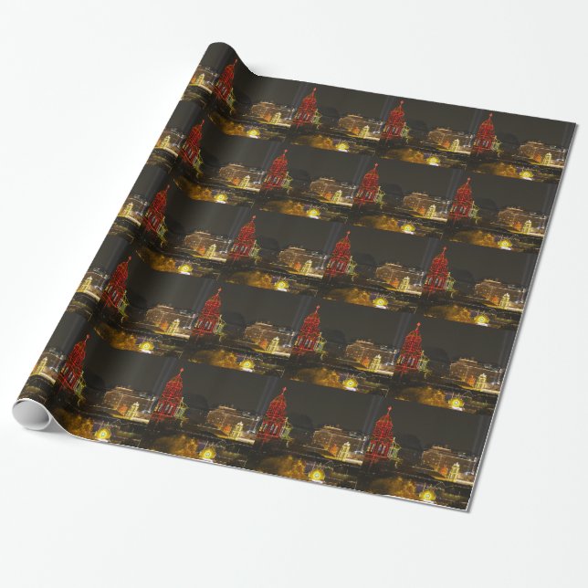 Kansas City Plaza Lights Wrapping Paper (Unrolled)