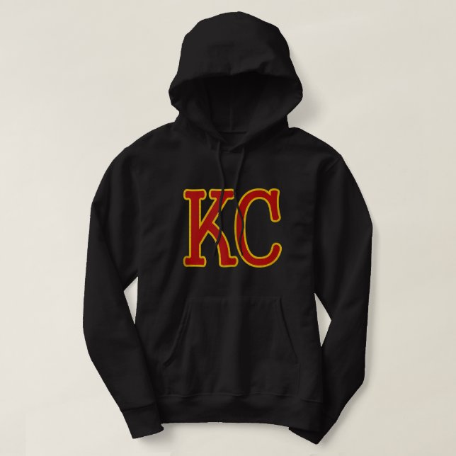 Kansas City RedYellow Cool Kansas City Kc 2 Letter Hoodie (Design Front)