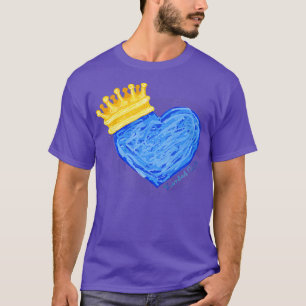 Kansas City Royal Blue Heart and Crown  T-Shirt