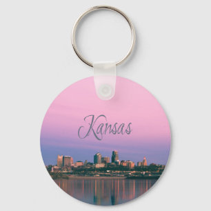 Kansas City Sky Line Sunset Key Ring
