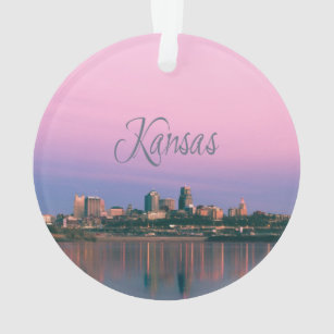 Kansas City Sky Line Sunset Ornament